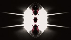 The Cook - A cover image for Karthikeyan Kc's sci-fi short story that represents the quantum streamers with two humans extending their arms.