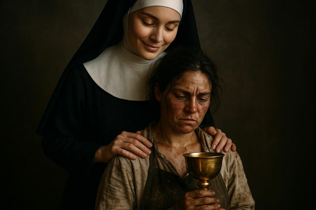 A scene of a nun and a cook holding a golden chalice. A short story written by Karthikeyan KC.