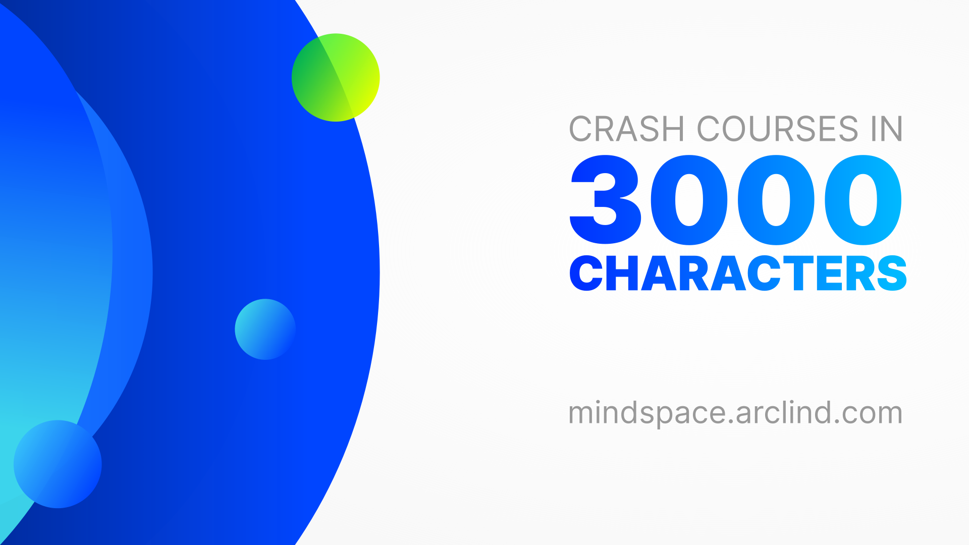 3000 character limit of all Arclind crash courses as an illustration with the elemental design concept.