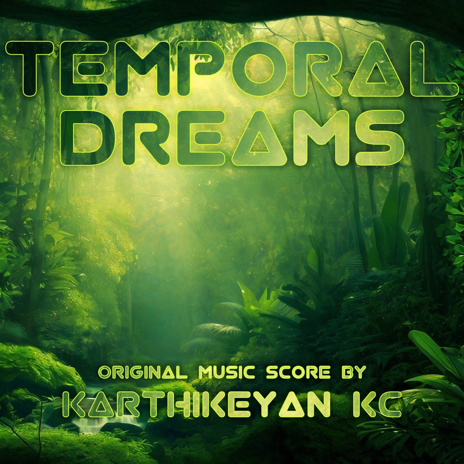 An album art for Karthikeyan KC's Temporal Dreams Music Composition.